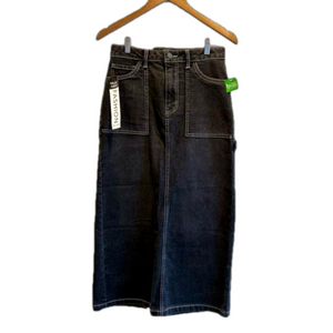 Love, Fire Black/Charcoal Long Denim Maxi Jean Skirt Womens Size 5